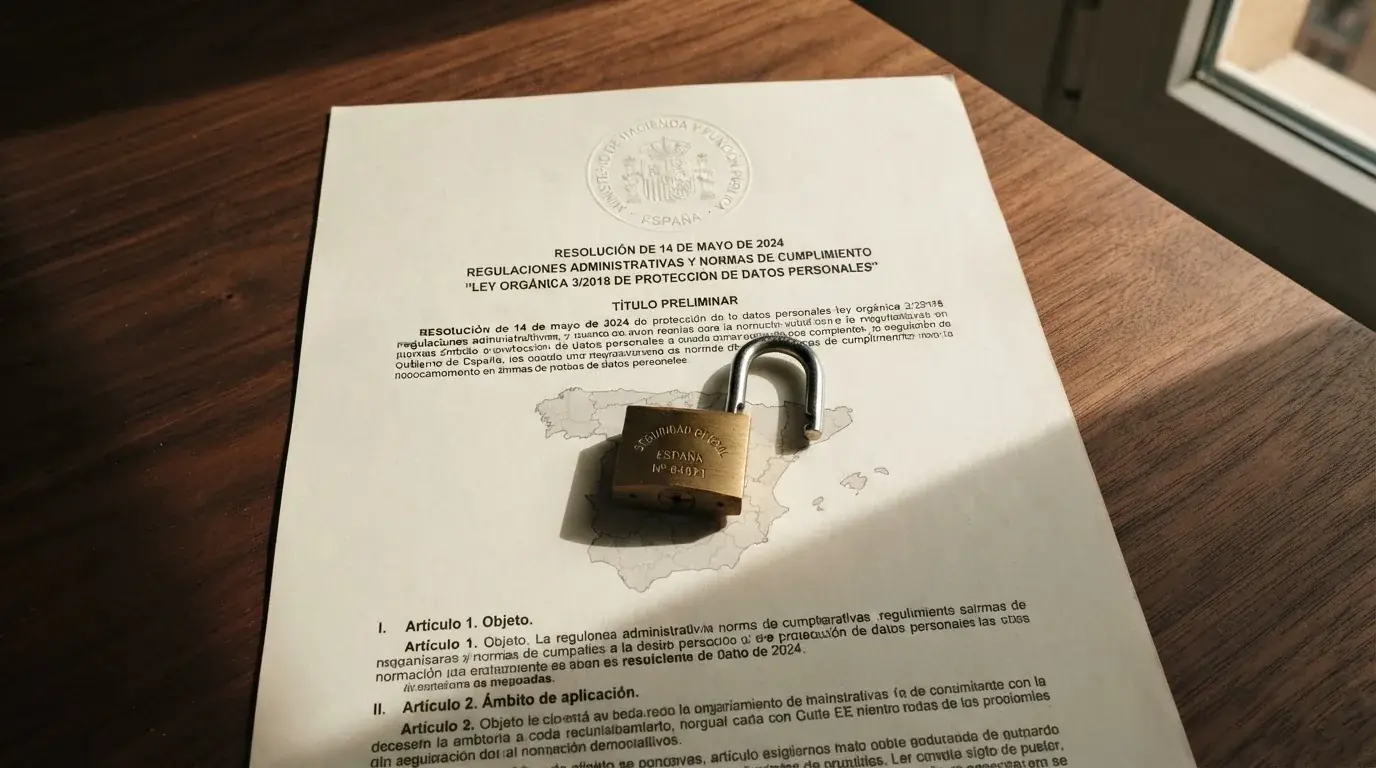 Documento oficial con el escudo de la DGOJ y un candado abierto sobre el mapa de España
